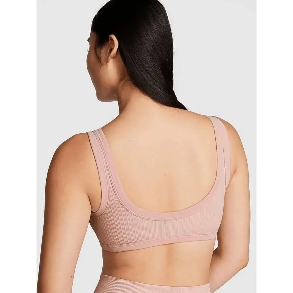 PINK The Wave Soft Seamless Unlined Sports Bra Light Pink XL - Picture 8 of 9